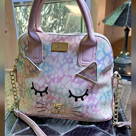 Betsey Johnson Pastel Cat Design Handbag. NWOT - Picture 1 of 9